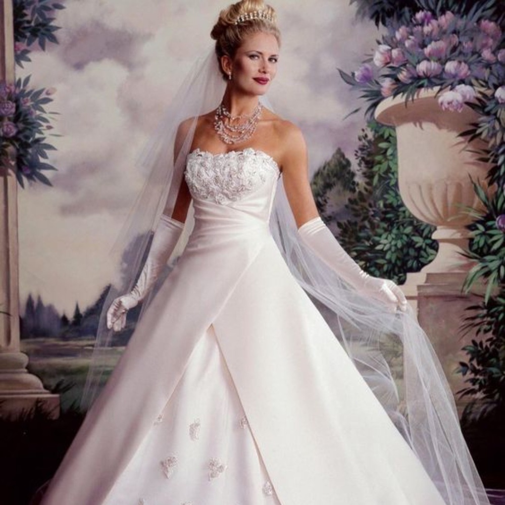 Maggie Sottero Ivory Strapless Ball Gown Wedding Dress with Beaded Bodice